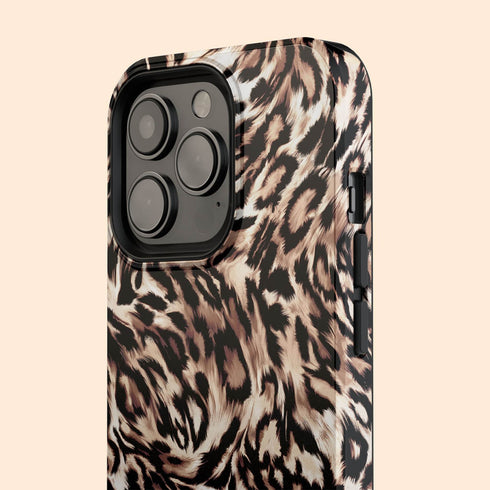 Custom Monogram Initials Fierce Leopard iPhone Case